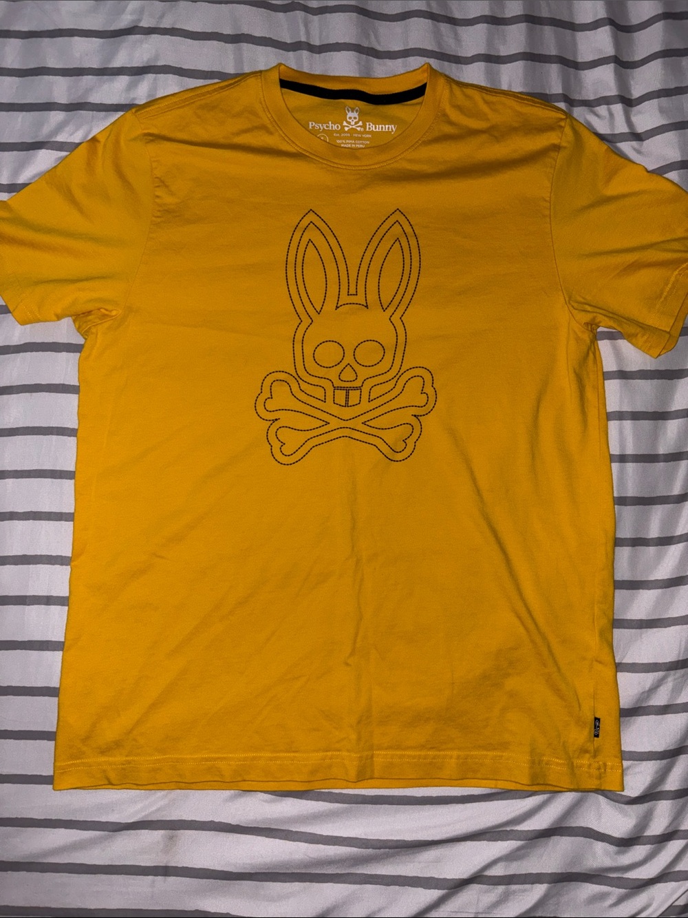 Psycho Bunny Men’s Yellow Short-Sleeve Logo Tee